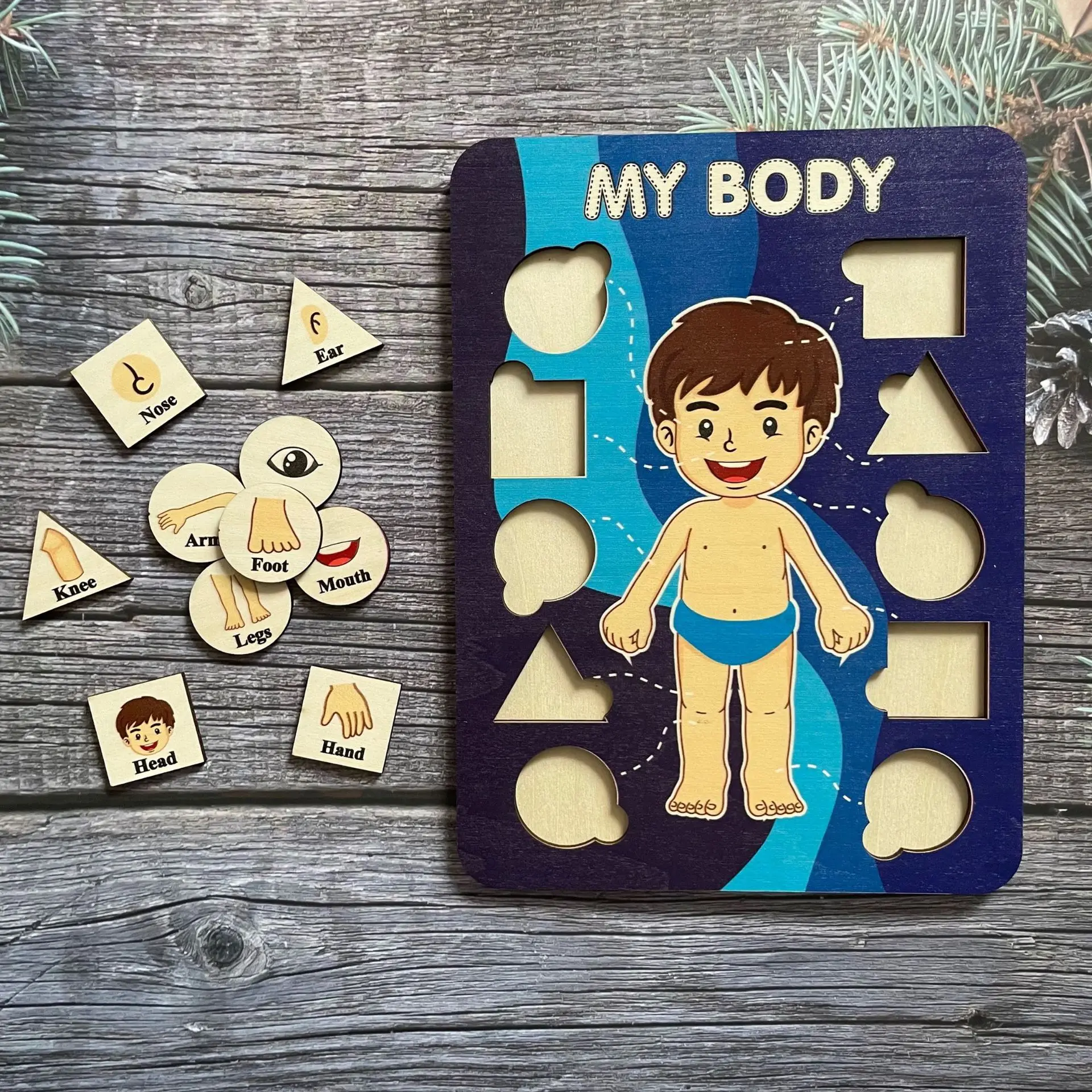 My Body Cognition Puzzle Baby Toys Montessori Early Educational Toys For Children Five Senses and Limbs Board Game Learning Toys