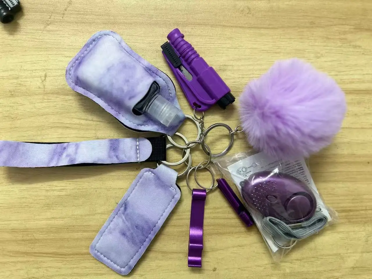 3D Safety Keychain Full Set Self Defense Security Keychain  With Personal Alarm Protective Keychain Accessories For Women Girls view 3