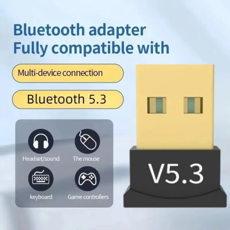 

USB-адаптер Bluetooth 5 3, беспроводной ключ для ПК, ноутбука, динамик, аудиоприемник, USB-передатчик, совместимый с устройством 5 1