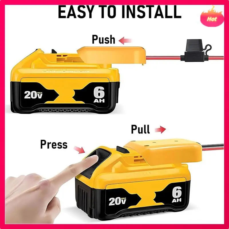 

Новый адаптер питания для батареи Dewalt 20 В, комплект адаптера для батареи Dewalt с держателем предохранителя и жгутом проводов