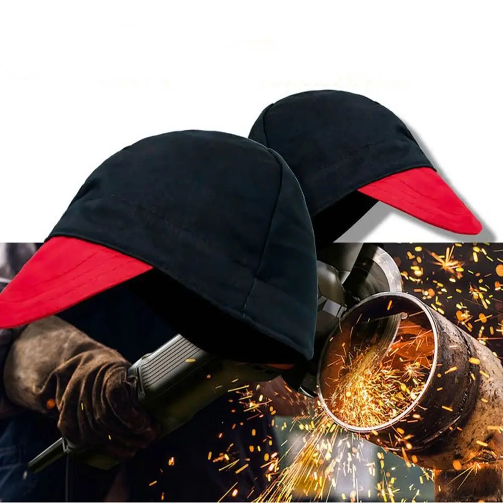 

Sweat Absorption Welding Cap Hat Adjustable Anti-scalding Welder Work Cap Safety Breathable Retardant Duckbill Cap Workshop