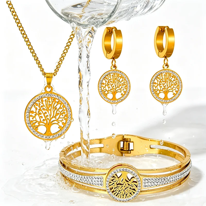 Tree of Life Stainless Steel Jewelry Set