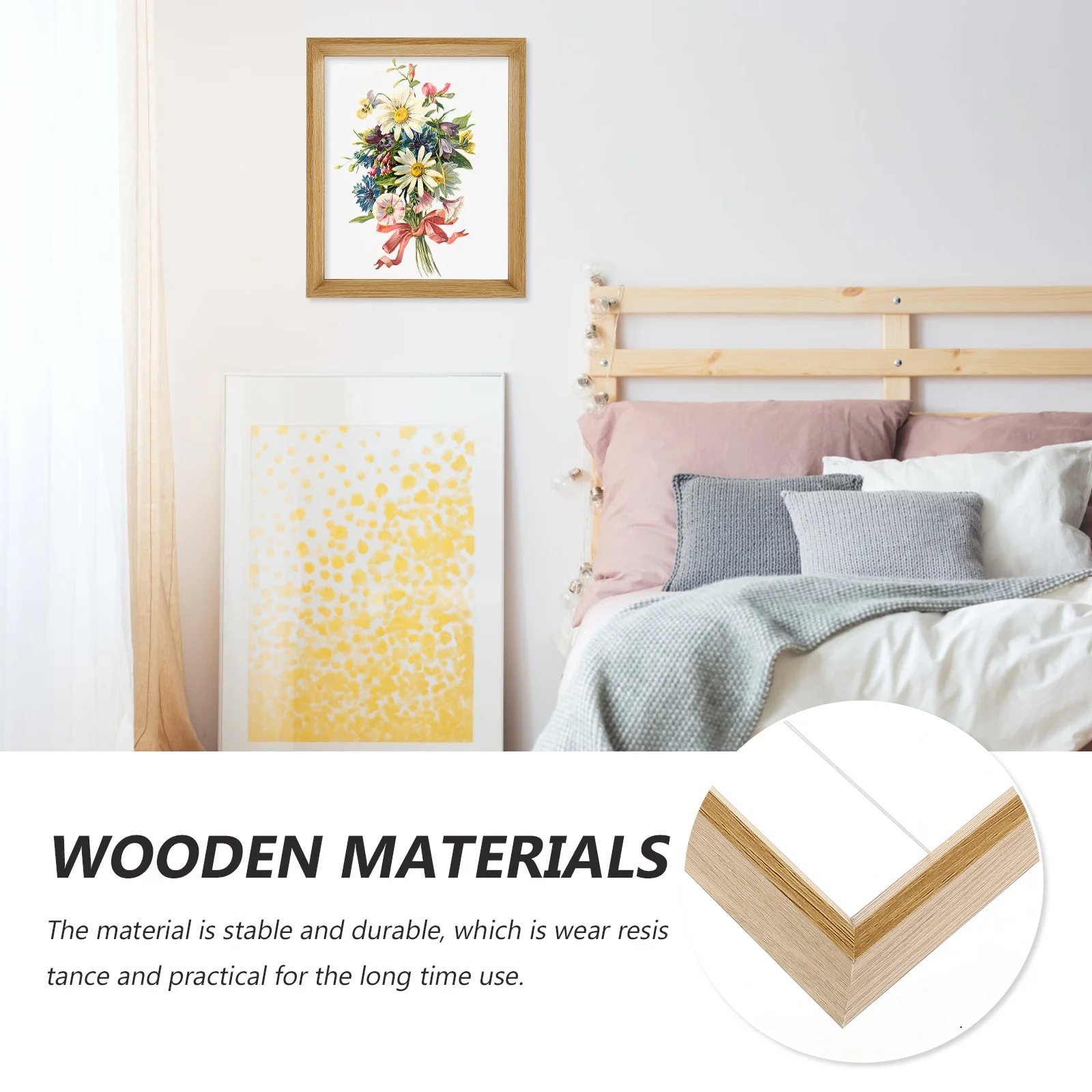 

Attractive 7 Inch A4 Wooden Photo Frame Transparent Double Sided Pressed Flower Picture Diy Specimen Display Frames Decor