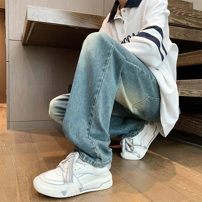 

Красивые новые мужские джинсы, повседневные прямые эластичные модные уличные джинсовые брюки, тонкие джоггеры с эластичной резинкой на талии, размер M-3XL