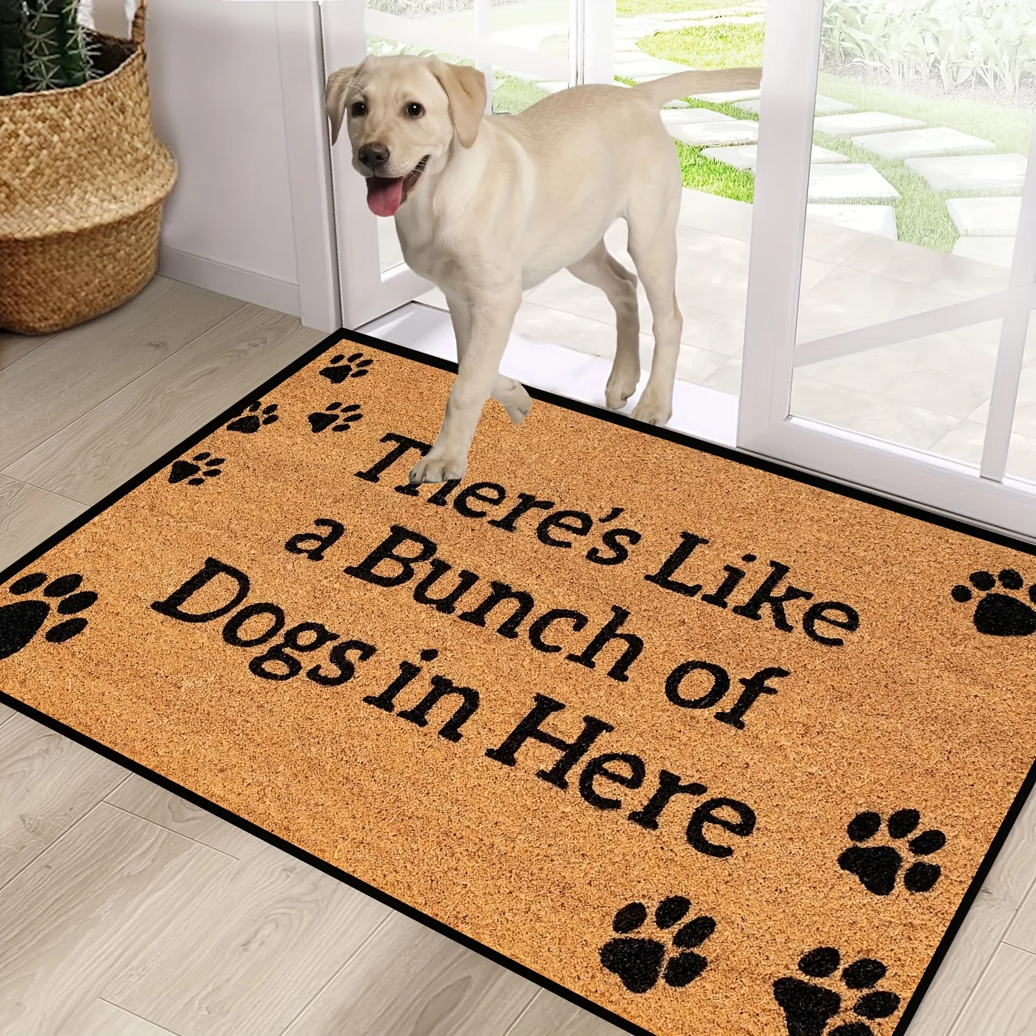 

VIKAMA Spanish "Welcome Pets Home" Floor Mat, Anti-Slip And Stain-Resistant, For Bathroom And Living Room Carpet Home Decoration