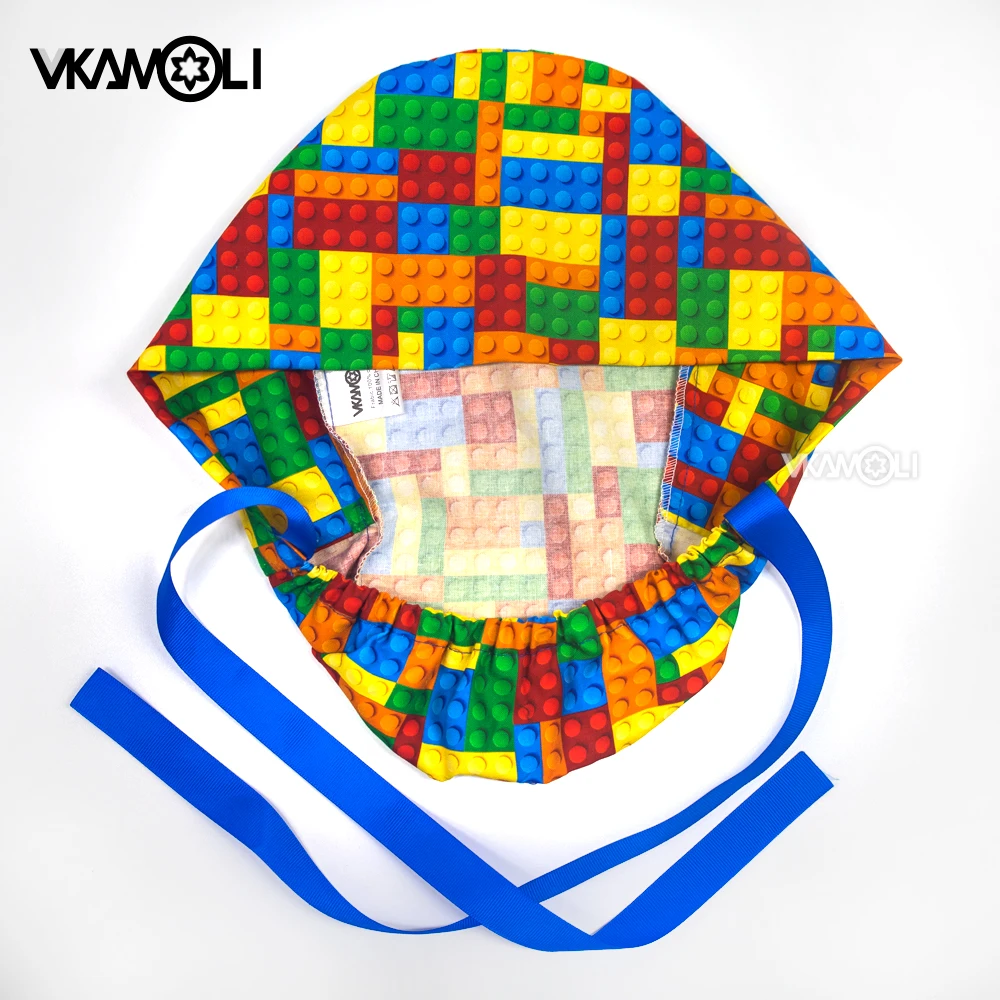 Gorro quirúrgico con estampado de moda, gorro de pelo largo reutilizable para médico, enfermera, gorro para la cabeza de Hospital, gorro de cola de caballo a la moda