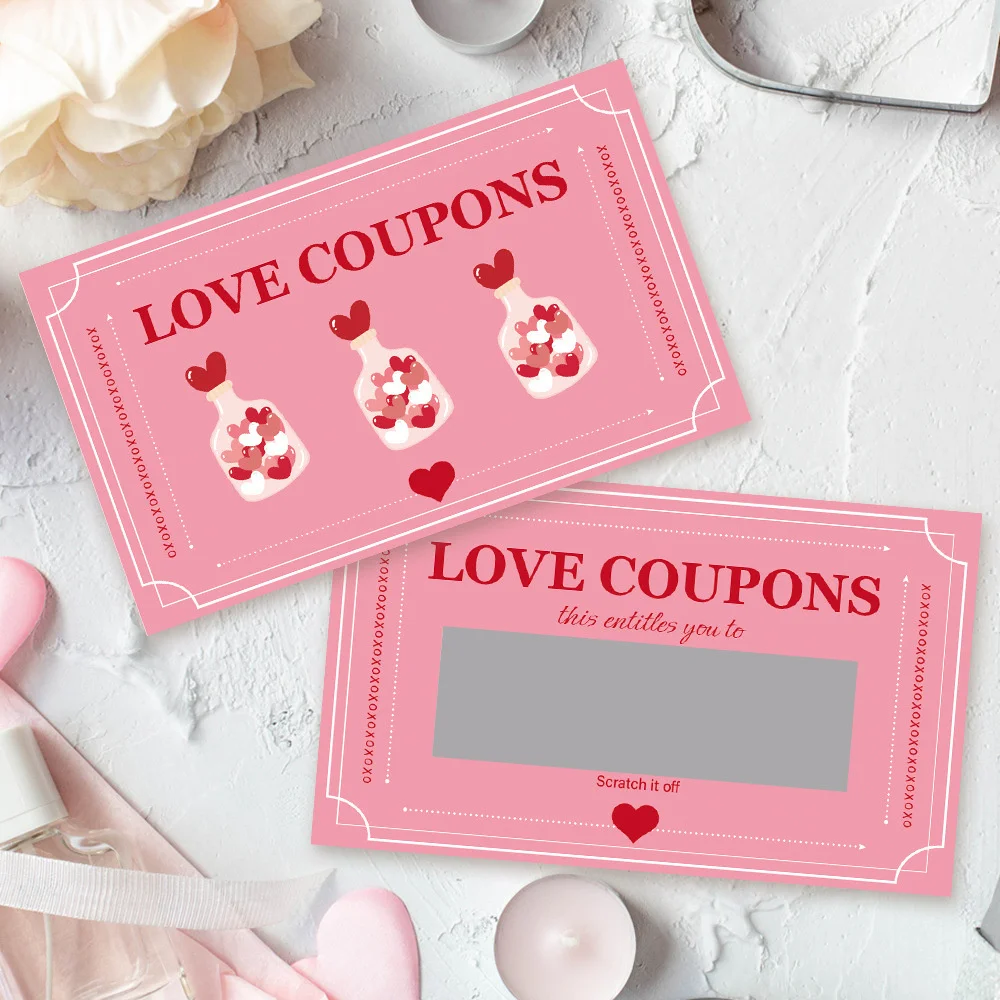 30 قطعة كوبونات الحب للخدش زوجين خدش بطاقات عيد الحب الزفاف الذكرى الهدايا الإبداعية DIY بها بنفسك بطاقة صغيرة #3