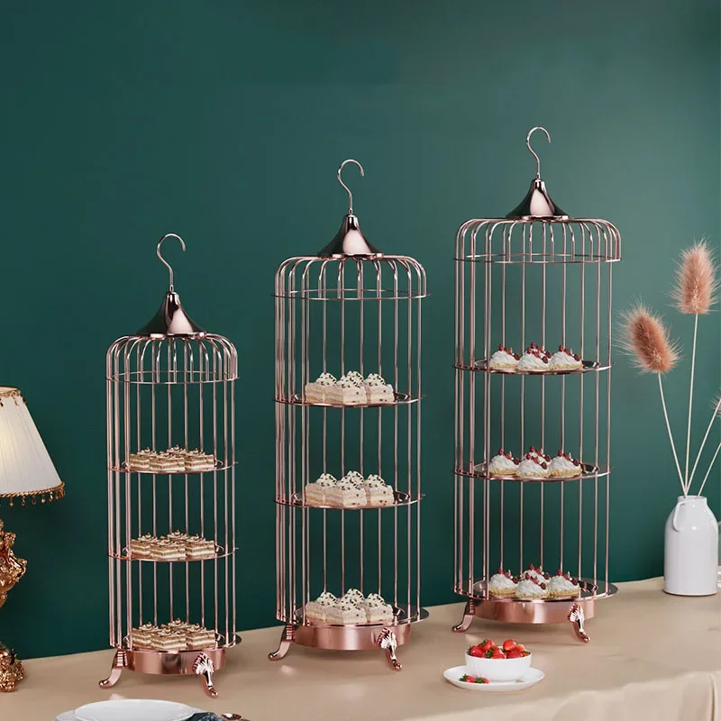 Iron Birdcage Decoration Cake Rack Dessert Rack Wedding Multi-Layer European Banquet Dim Sum Rack
