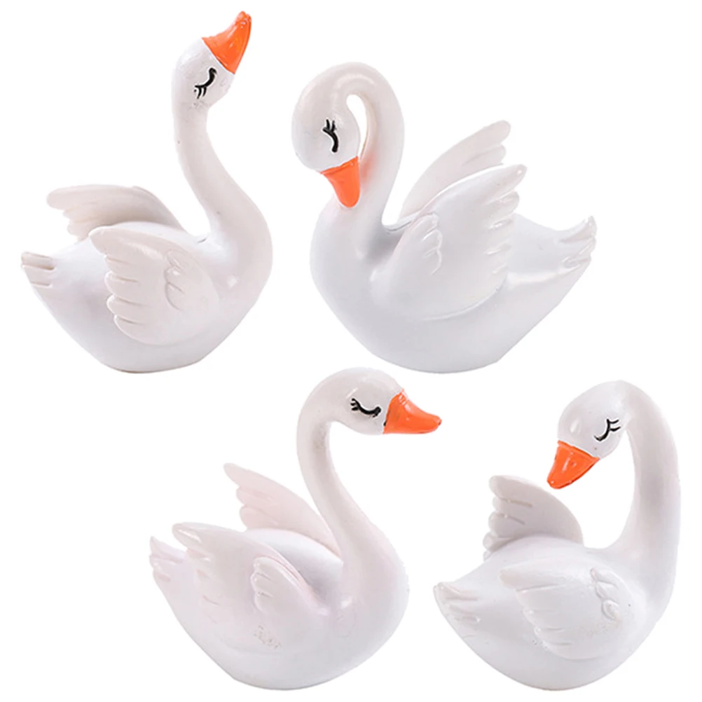 

Micro Landscape Swan Ornament Miniature Animal Figurines Bonsai Decoration Garden Statue Mini Statue Small Decor Easter Gifts