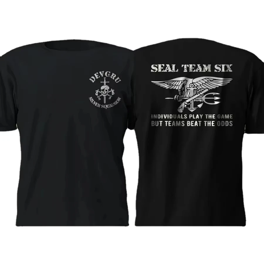Naval Seal Team 6 Six Devgru Silver Squadron T-Shirt 100% Cotton O-Neck Summer Short Sleeve Casual Mens T-shirt Size S-4XL