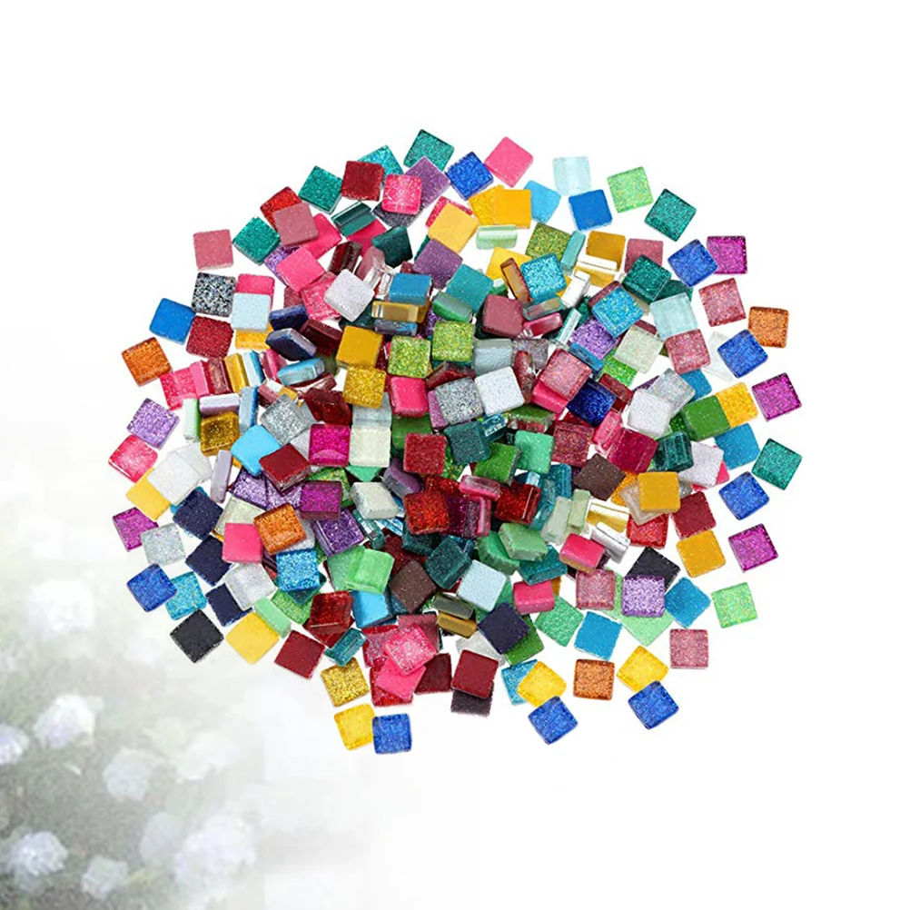 300 جرام كريستال زجاج ملون فسيفساء البلاط 1x1 سنتيمتر DIY بها بنفسك قطع مربعة للمنزل فنون الديكور الحرف مستلزمات صناعة المجوهرات