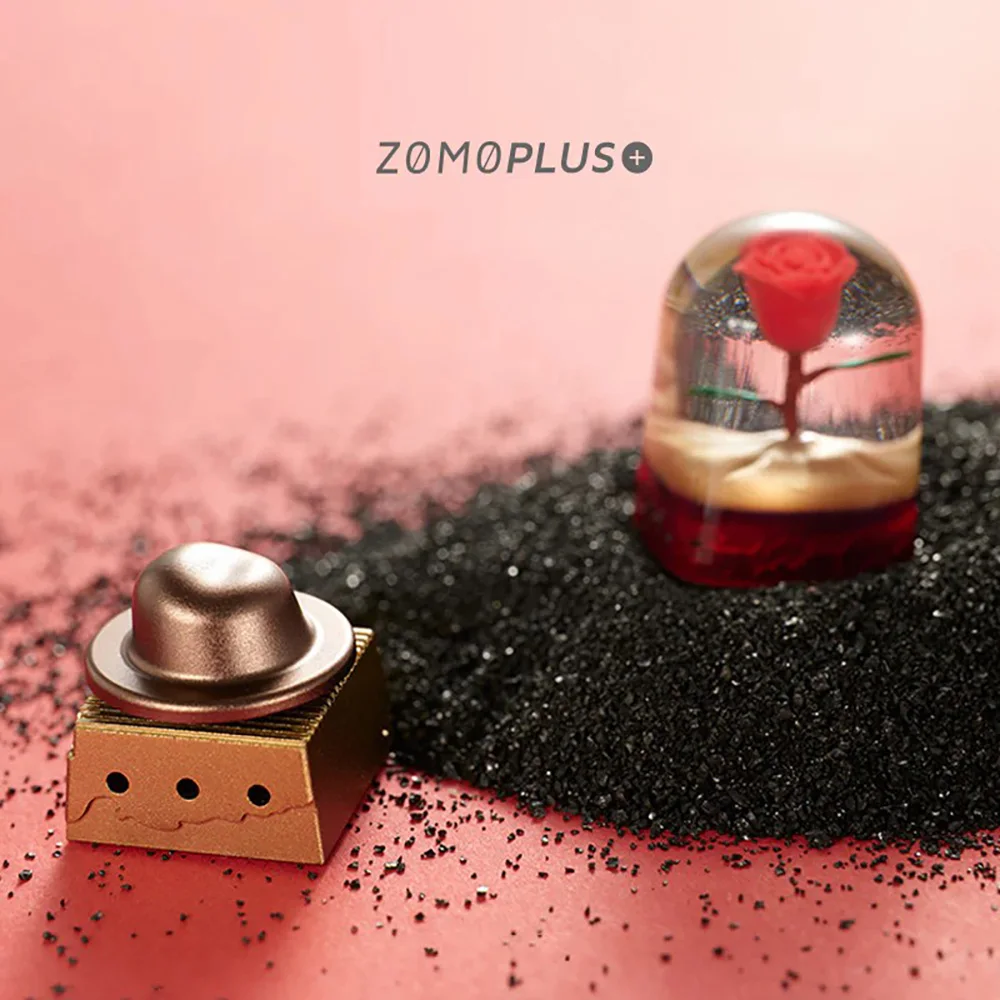 ZOMO PLUS-Teclado mecánico artesanal con estampado 3D de LA Rosa, teclas de Metal de elefante, Pequeño Príncipe, cuento de hadas