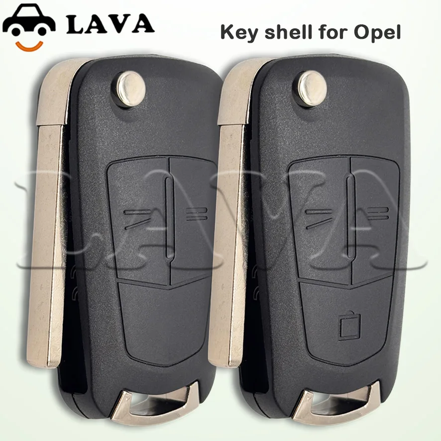 Coque de clé de remplacement pour télécommande de voiture LAVA, 2/3 boutons, pour Opel Astra H, Zafira B, Corsa D, Vectra C Signum Meriva 2003-2013