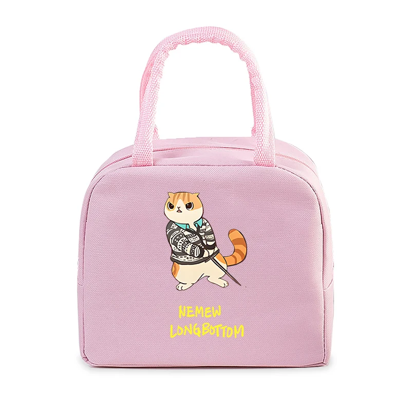 Portable Lunch Bag Potter Cats Pattern Women Men Thermal Insulated Lunch Box Tote Cooler Handbag Cartoon Kitten Kids Lunch Bags