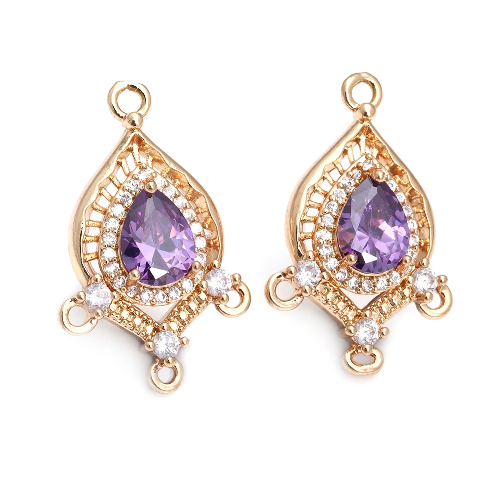 High Quality 18K Gold Color Brass and Zircon More Style Earrings Connect Charms Pendants Jewelry Making Diy Findings Accessories