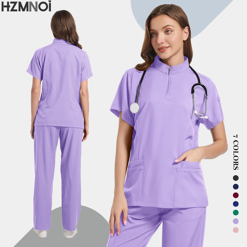 Aesthetic Uniforms Woman Beauty Manicurist Work Wear Hot Sales Scrubs Top Blouse Nursing Pants High-quality Scrub Suit Wholesale