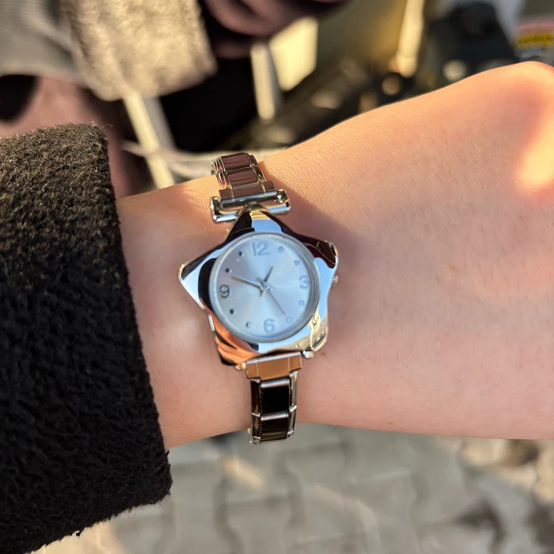 Feminino diy 9mm de largura italiano elástico charme estrela inoxidável relógio pulseira para festa amigo aniversário jóias presente