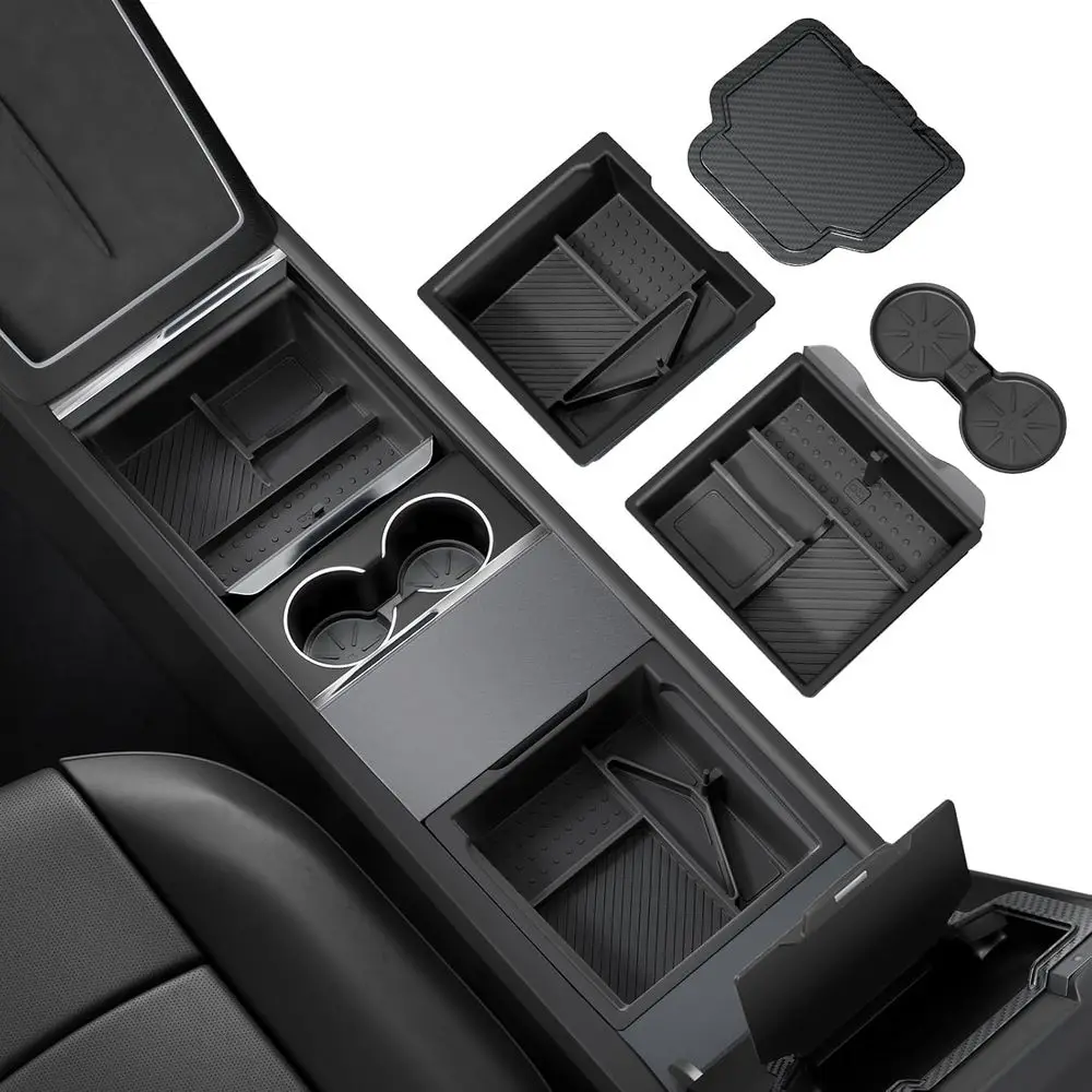 

REEVAA Center Console Organizer for Tesla Model Y Juniper 2025-2026 (Premium & Performance), Model 3 Highland 2024-2026 All Trim