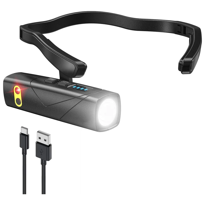 

Ear-Mounted LED Head Lamp 1000 Lumen with Motion Sensor & 5 Modes in White and Red Light Headband Flashlight for Adults Camping