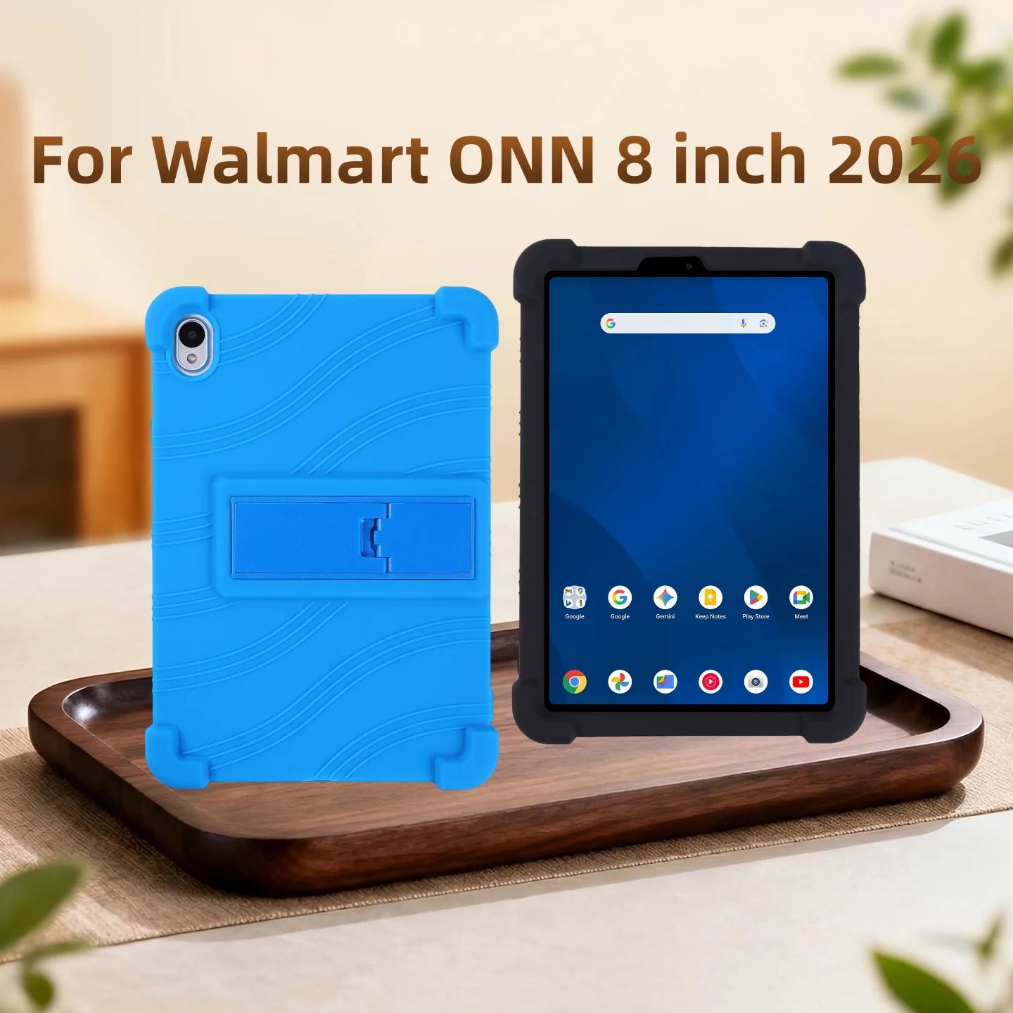 Case For Walmart Onn 8inch Tablet 2026 Model TBSIL36018340  Kids Friendly Protective Silicone Adjustable Stand Shockproof Cove