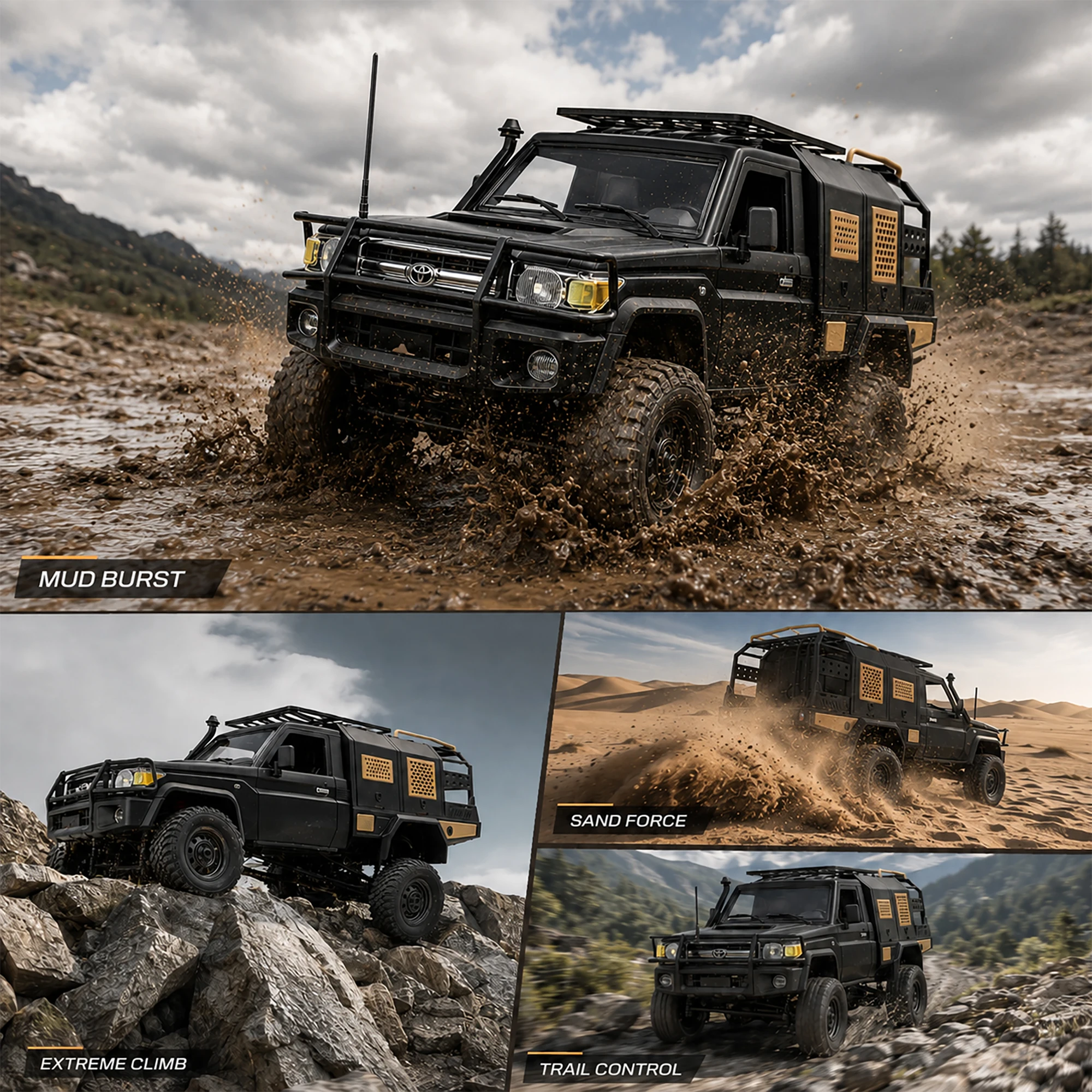 MN MODEL MN82/LC79  Series 1/12 RC Car Pickup Remote Control Truck Toys With LED 4WD Climbing Off-Road Gifts All Terrain Crawler