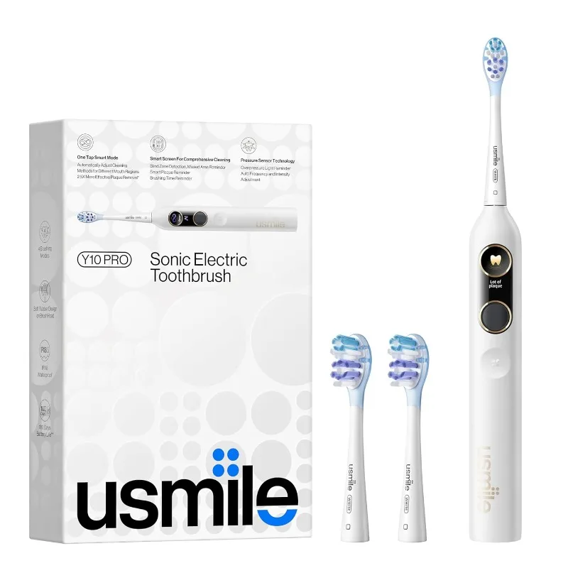 

usmile Plaque Monitor Electric Toothbrush, Rechargeable Electric Toothbrush for Adults with Smart Bass Algorithm