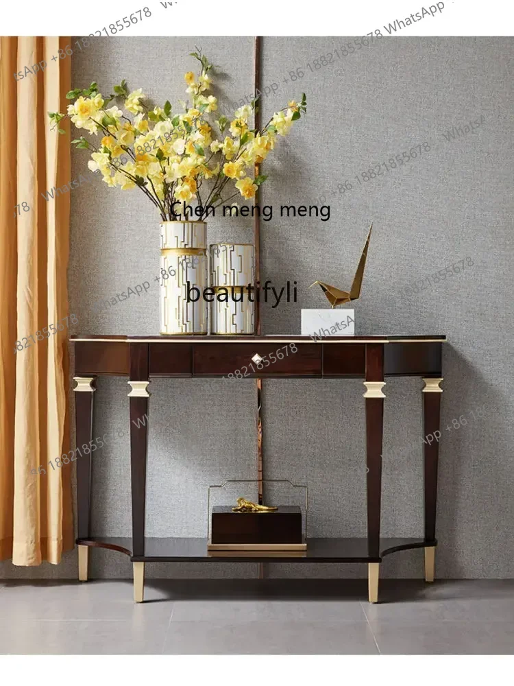 

D178 Y yj Modern American Light Luxury Solid Wood Console Tables Light Luxury Living Room Console