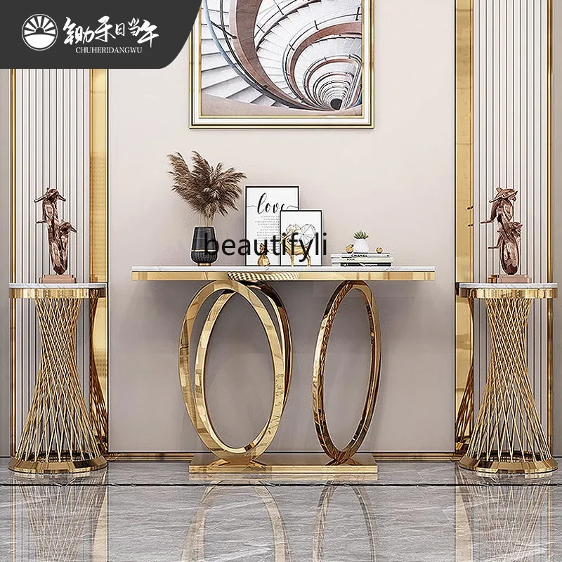 Italian entrance table, living room light luxury wall decoration entrance table designer end view table