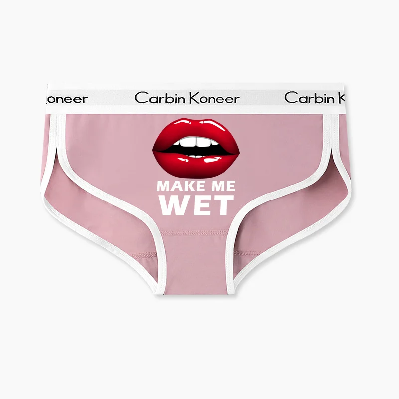 Sexy Red Lips Print Underwear New Fashion Women\'s Intimates Girl\'s Funny Panties for Women Cotton Sports Underpant Cute Briefs