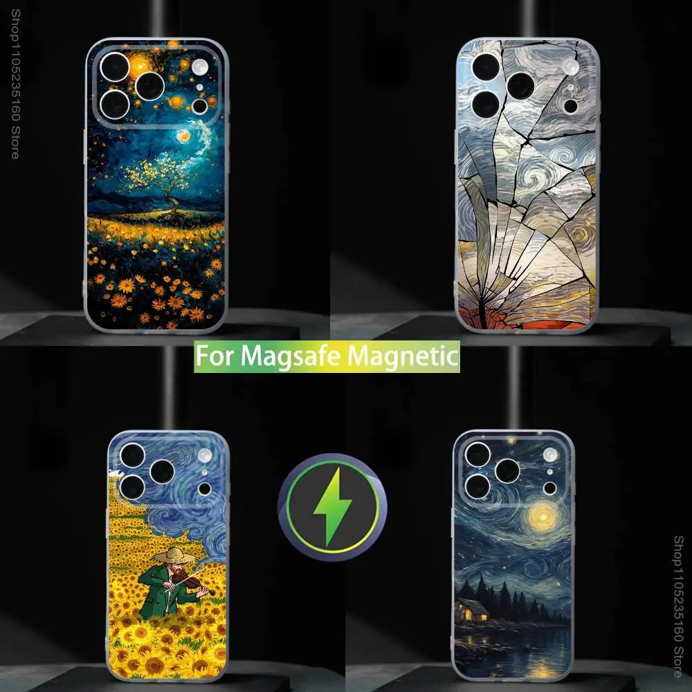 

van Gogh The Starry N-Night Phone Case For iPhone 17,16,15,14,13,12,11,Pro,Max,Plus,Mini,SE4,E For Magsafe Wireless