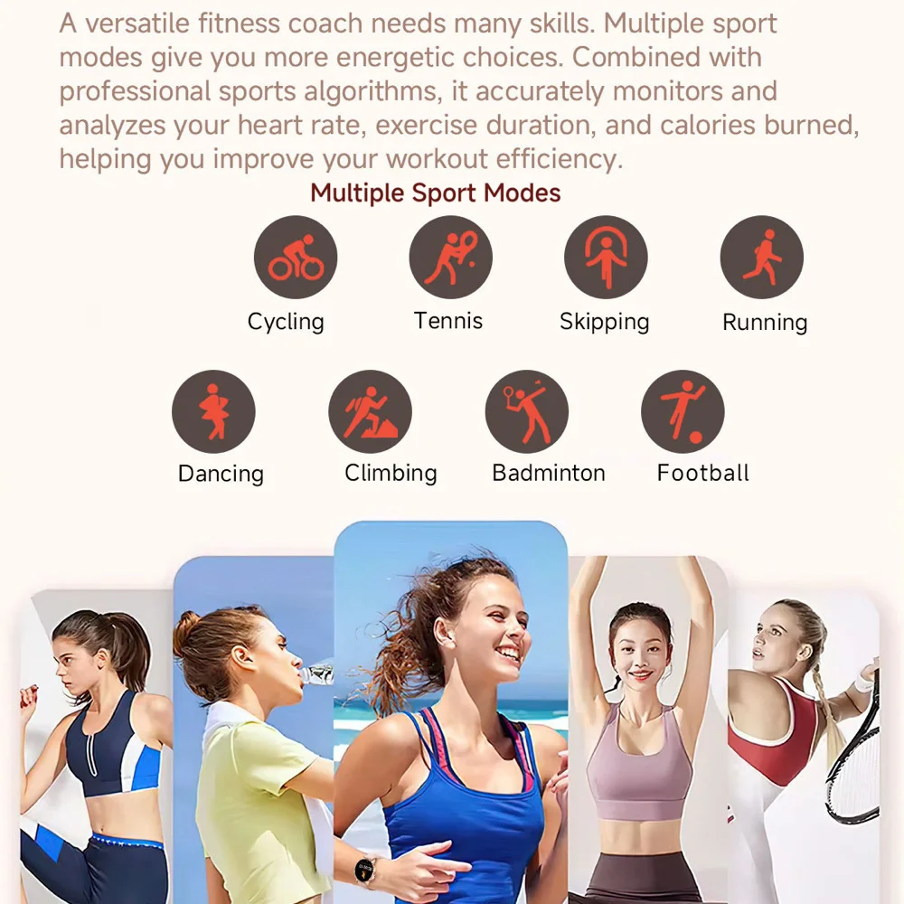 超薄型スマートウォッチ女性ブルートゥースコールマルチスポーツモード心拍数健康ブレスレット IP68 防水スマートウォッチレディガール