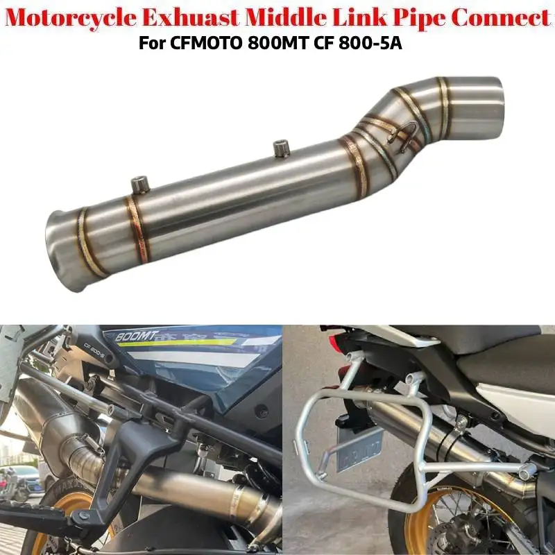Für CFMOTO 800MT CF 800-5A 2021-2024 Motorrad Auspuff Mittelrohr-Verbinder Motorrad Auspuff-Schalldämpferrohr