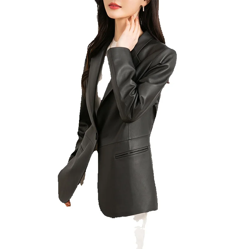 New Sheepskin Genuine Leather Coat For Women's Light Slim Fit And Slimming Western Coat, Versatile For Commuting