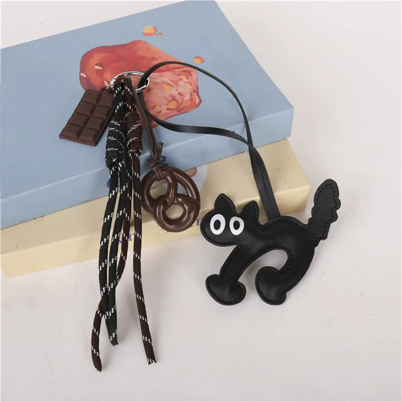 Leather Dachshund Dog Collar Pendant Keychain Accessory Key Pendant Car Key Ring Pendant Gift