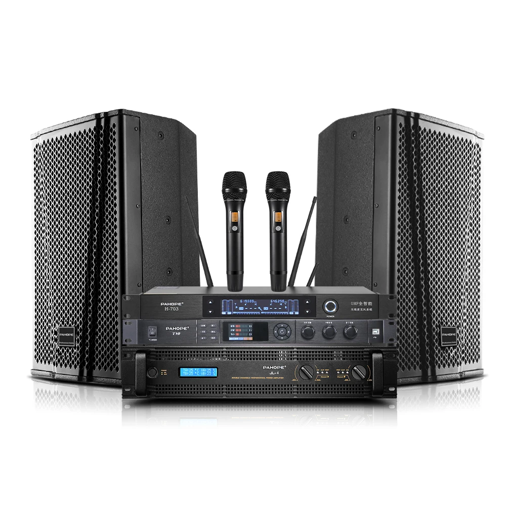 

K1 Professional KTV Speaker Set High-end Song Request Wireless Microphone Effect Amplifier Combination 10 Inch Speaker