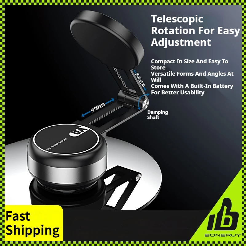 Phone Holder Electric Vacuum Suction Cup Telescopic Strong Magnetic Adsorption Bracket Gym Kitchen Car Stand For iPhone 14 15 16