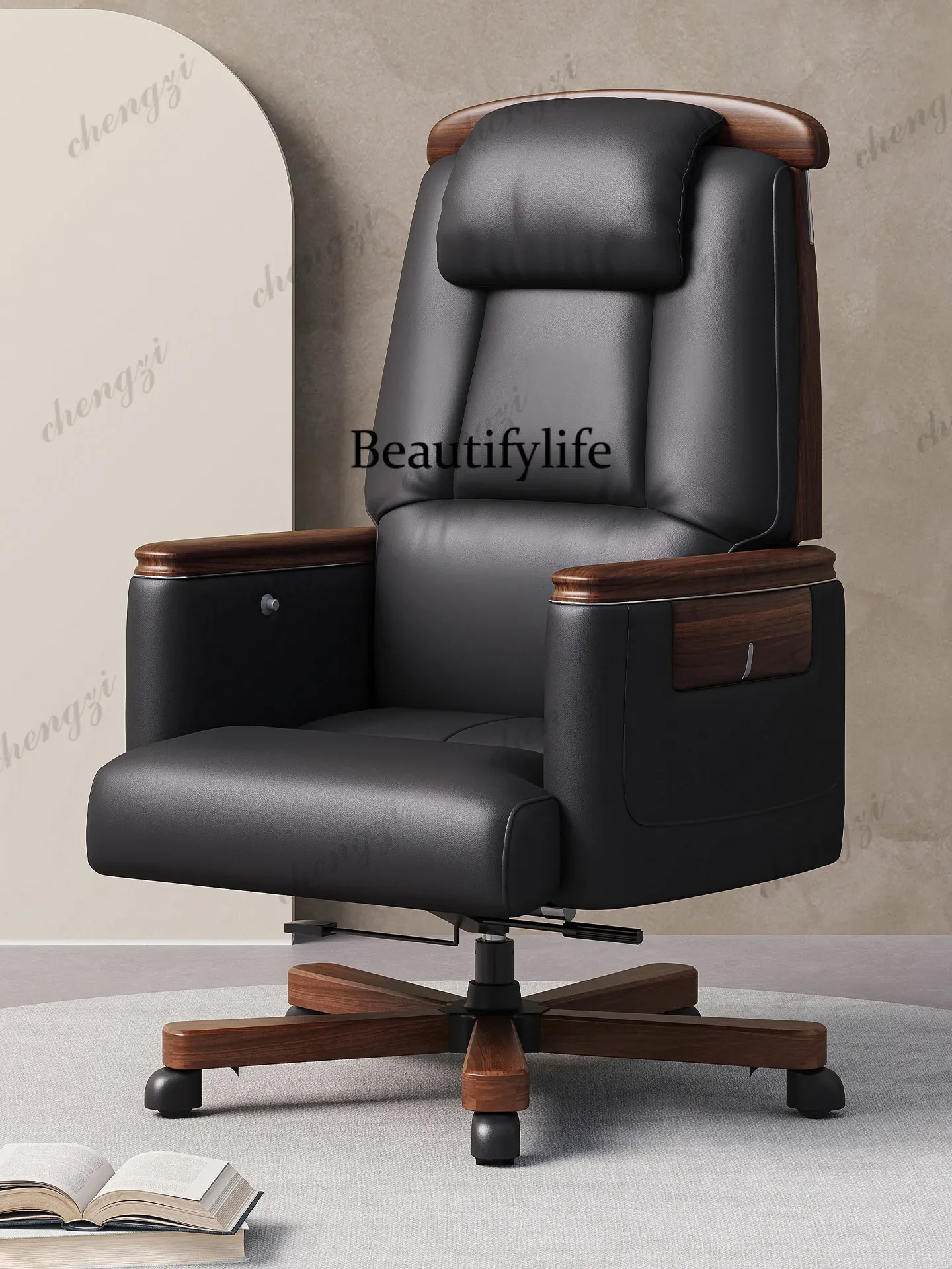 DD182High-end, layer cowhide computer chair, home business sedentary office, president chair