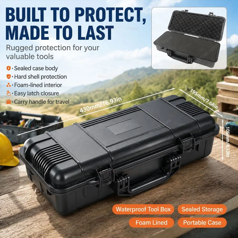 High-Strength Anti-Fall Portable Waterproof Tool Box, Safe Instrument Protector For Travel, Home Workshop And Outdoor Use.