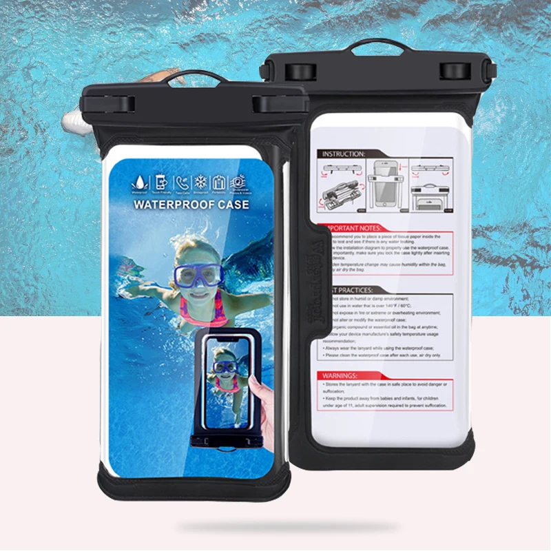 

Final Sale! Phone Waterproof Bag, IPX8 Underwater Pouch with HD Transparent Touchscreen for Swimming, Snorkeling, Beach Surfing