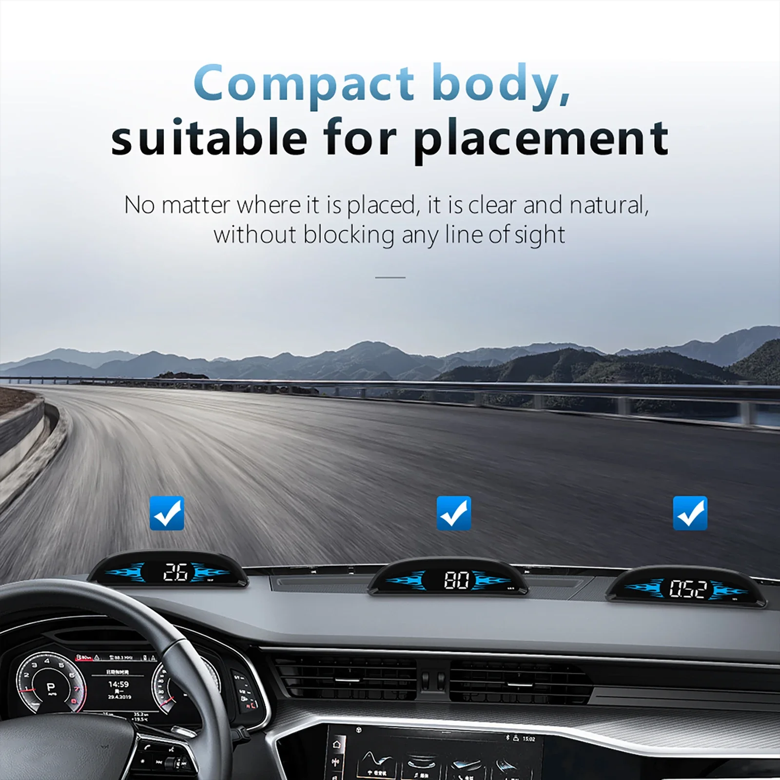 B2 OBD2 Head Up Display Car HUD Digital Speedometer KMH MPH Fuel Gauge Voltage Water Temp With Alarm Auto Electronics Accessorie