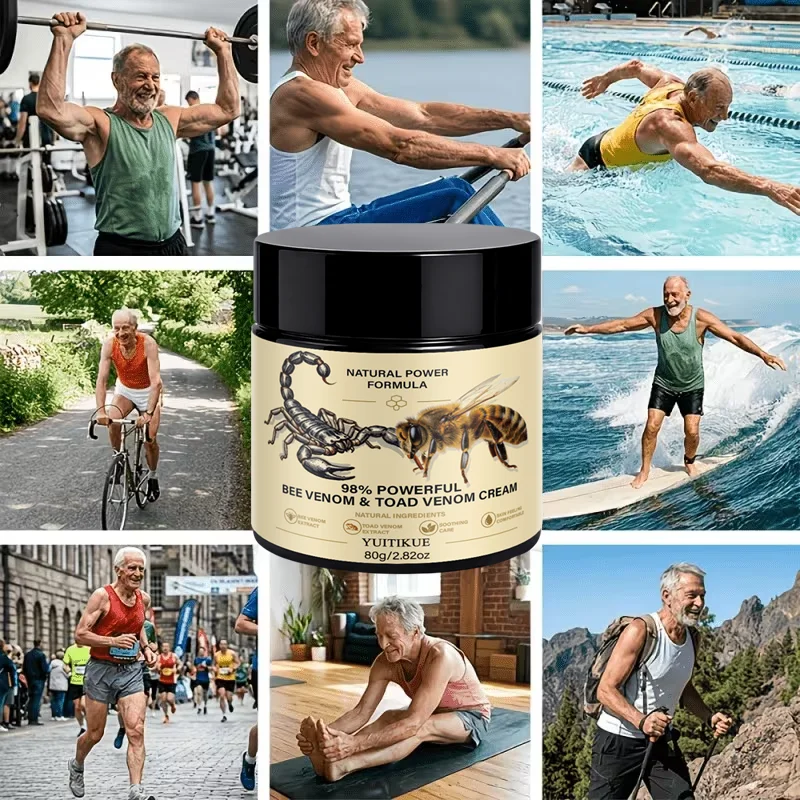 YUITIKUE Bee Venom Scorpion Venom Joint Massage Cream, Natural Herbal Soothing Muscle Relief Balm 80g