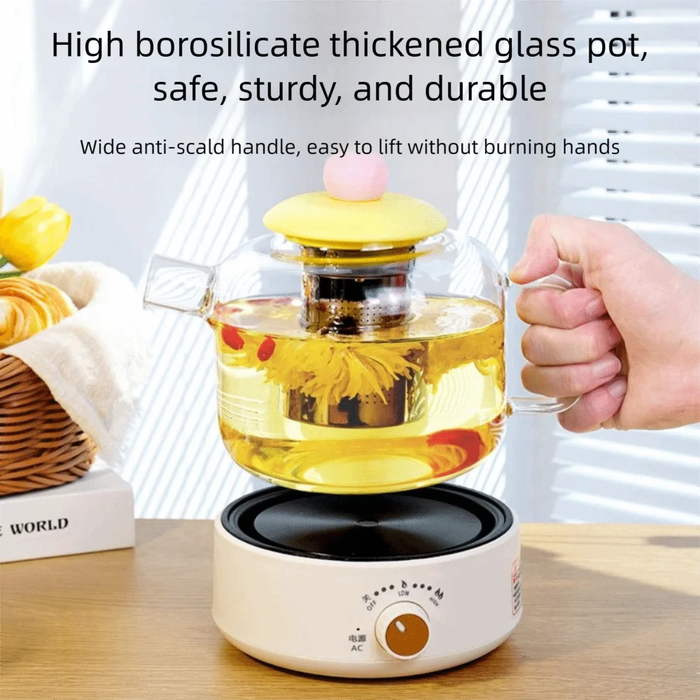 1000ml Glass Teapot Removable Infuser Borosilicate Glass Tea Kettle 304 Stainless Steel Heat Resistant Tea Maker Home