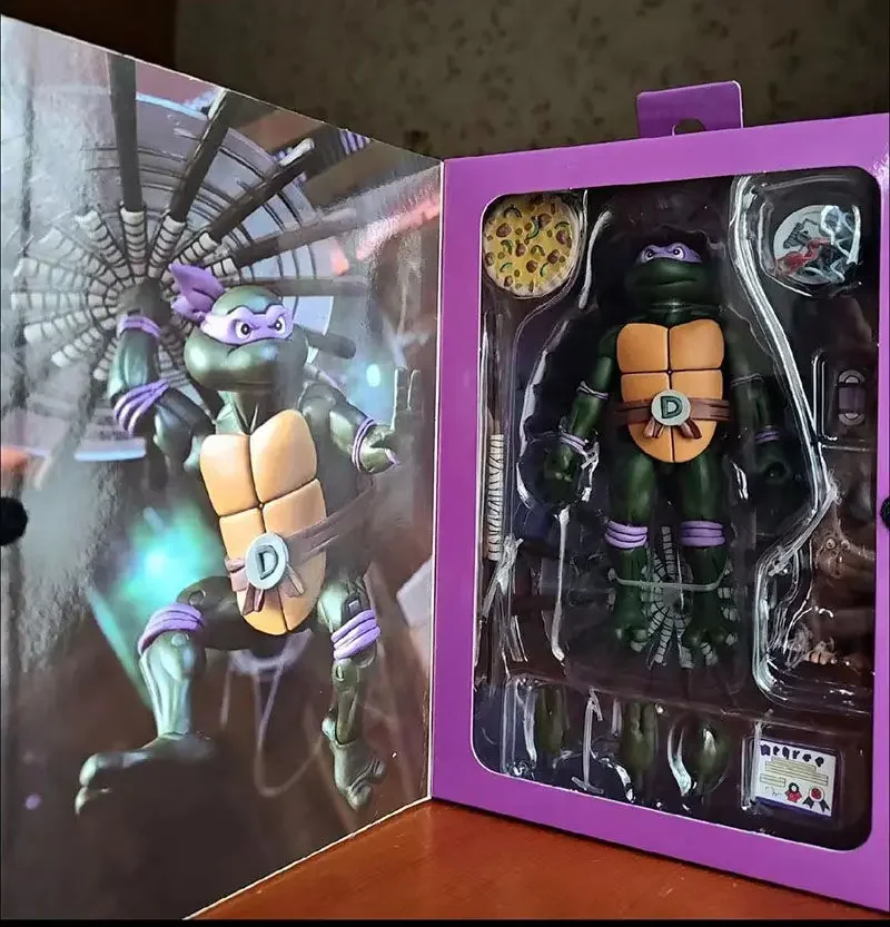 Neca Pizza Club Anime Figura de Ação, Figuras Tartarugas Disfarçadas, Leonardo Leads, Tartarugas Tmnt, Estátua SHF, Brinquedos Boneca Modelo, Presentes Infantis