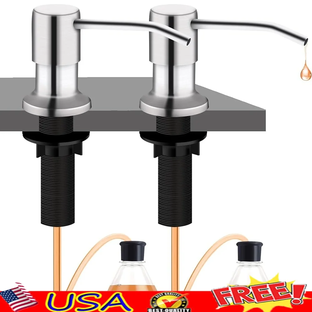 

Насос для дозатора мыла для кухонной раковины из нержавеющей стали с удлинительной трубкой 47 дюймов. Дозатор жидкого лосьона для рук без наполнения.