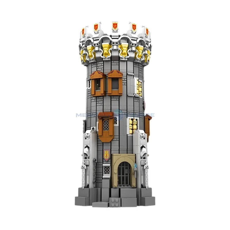 Modelo de torre de feiticeiro da idade média, blocos de construção moc jd047, pagode de pedra, idéias de arquitetura modular, tijolos, presente, kit de brinquedo, crianças e adultos