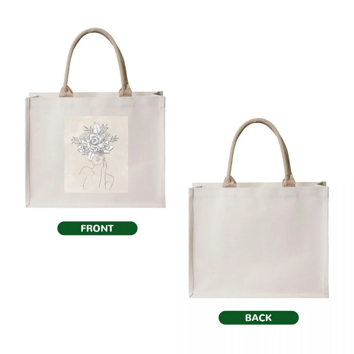 Flowers Hair Girl Tote Bag tote bags men shopping trolley bag foldable reusable bag Lady