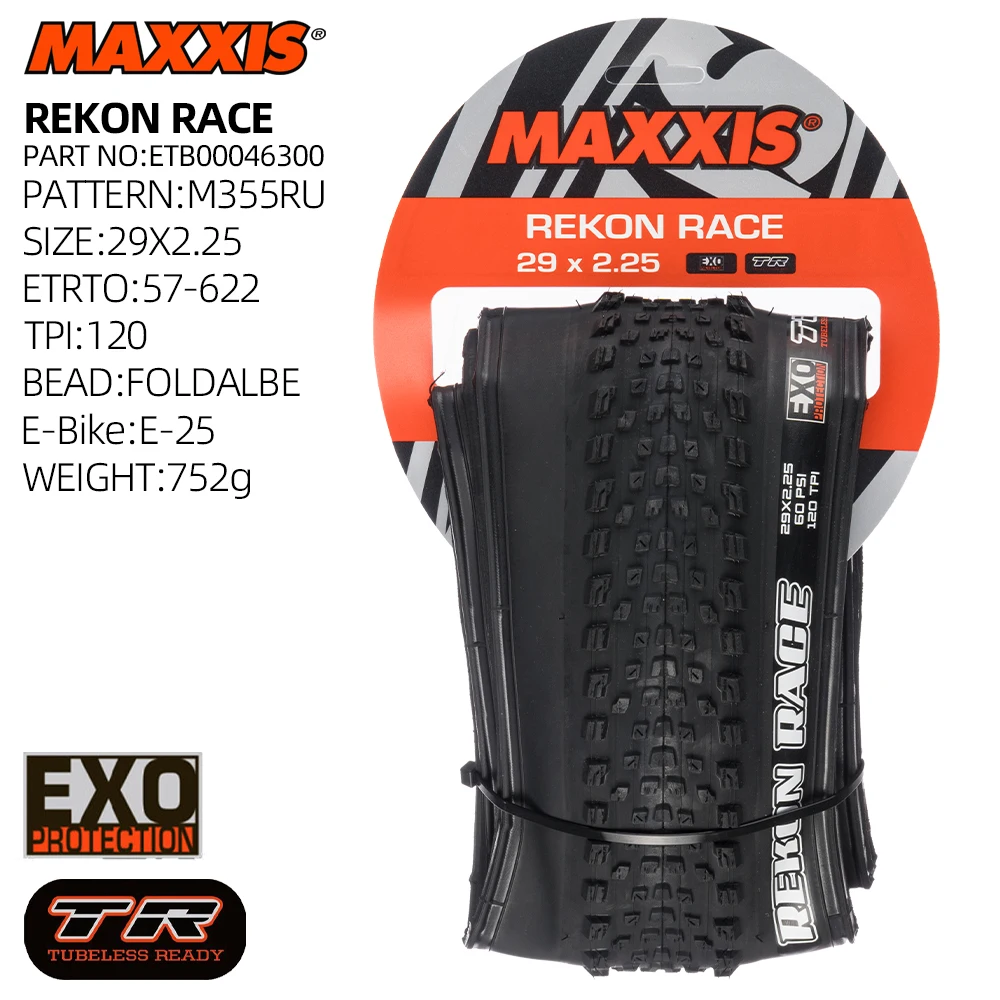 MAXXIS REKON RACE XC AM FR MOUNTAIN BICYCLE TIRE OF MTB BIKE TYRE TUBELESS FOLDABLE BEAD