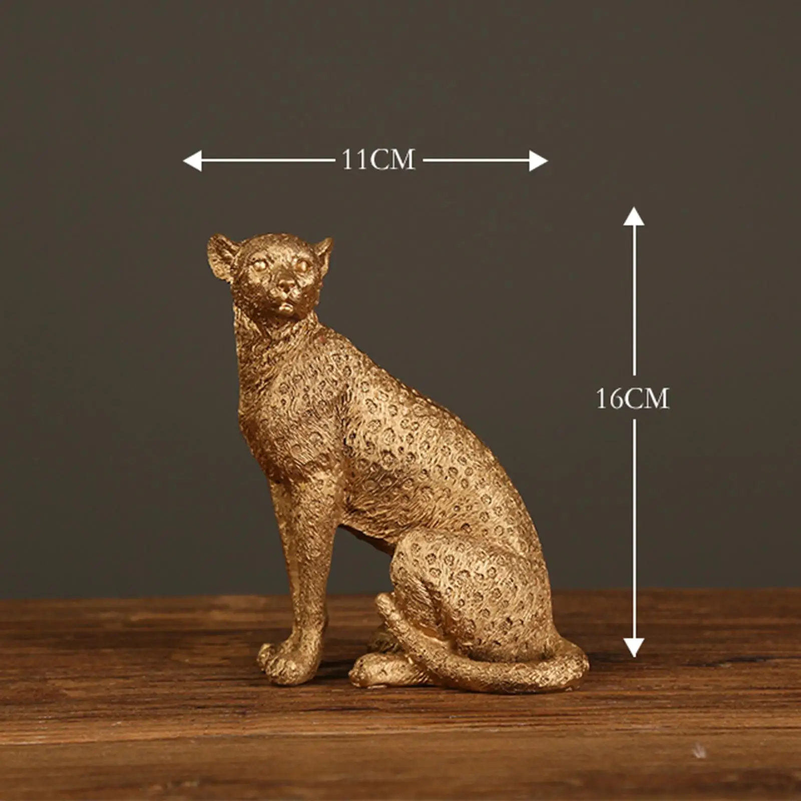 Retro Resin Cheetah Statue Figurine Panther Leopard Sculpture Table Desktop Decor, Captured Every Detail Decoration