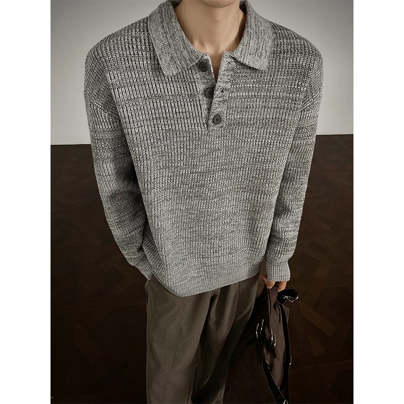 

Winter Lapel Sweater Men Warm Fashion Casual Knitted Pullover Sweater Men Korean Loose Long Sleeved Sweater Mens Jumper Clothes