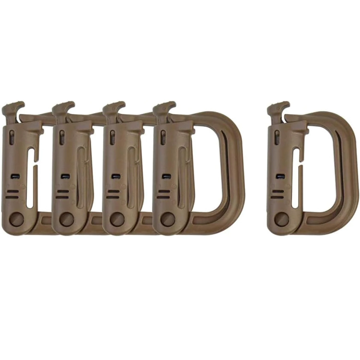 Taktischer D-Ring-Karabiner, Grimlock-Verriegelung, Kunststoff, Molle-Gurtband, Schnallen, Clips, Haken, Schlag für Outdoor-Wanderungen/Militär/EDC